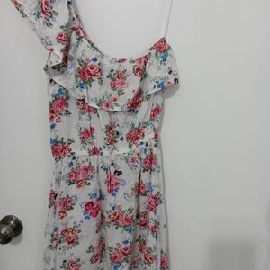 Cotton On Floral One Shoulder Sundress Ruffled Top Elastic Waist